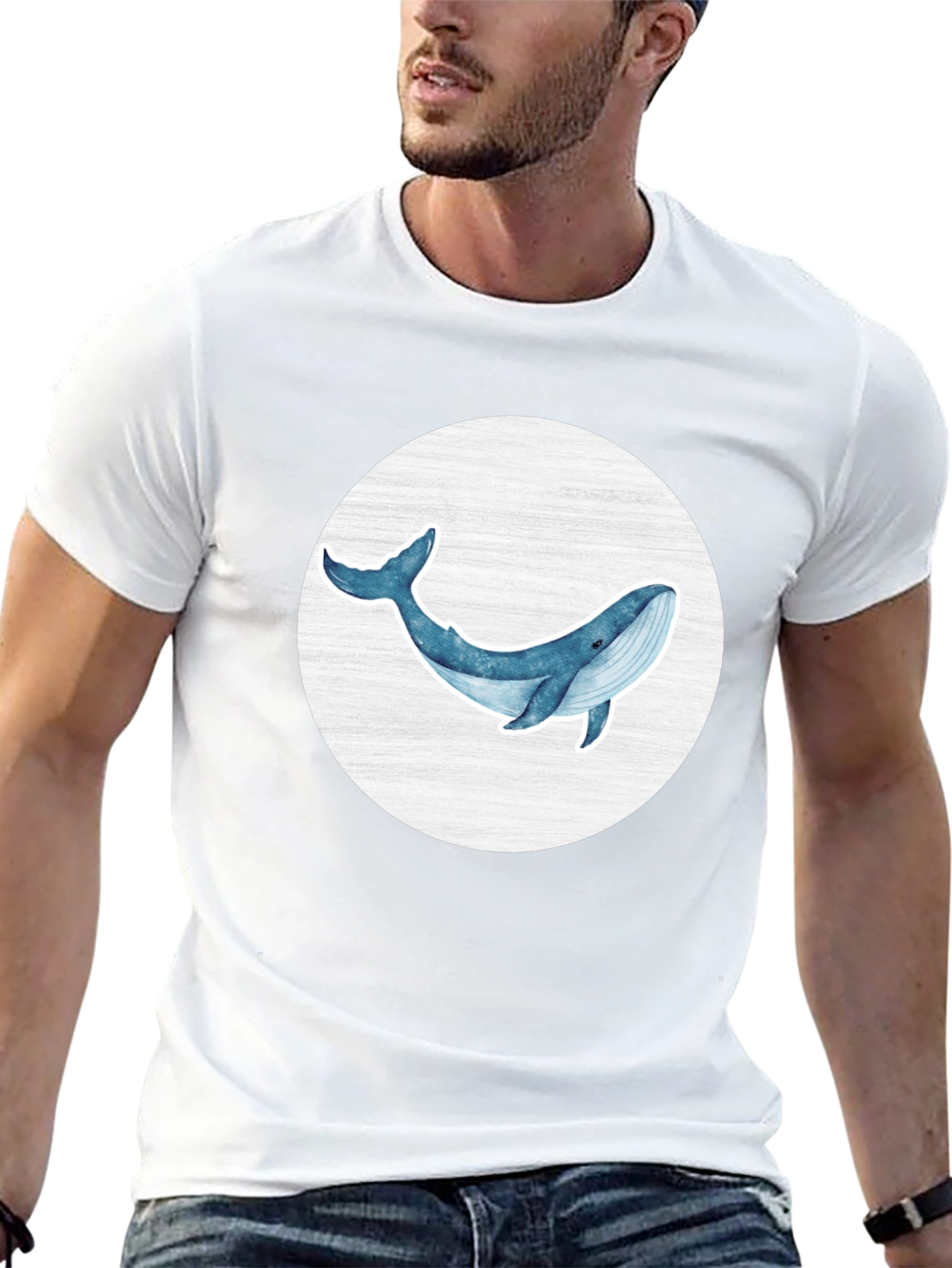 Blue Whale Graphic Tee - Ocean Lover Shirt