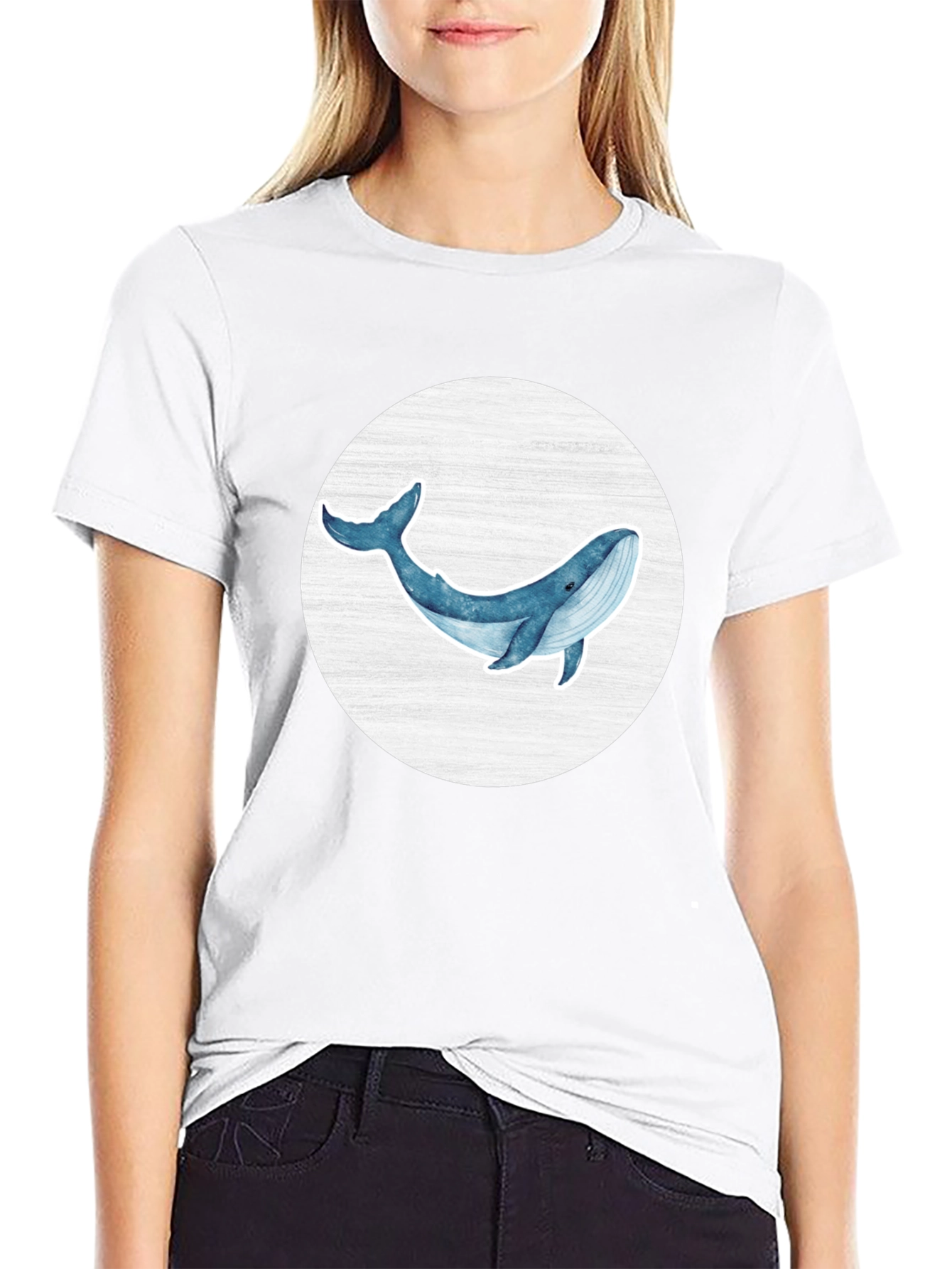 Blue Whale Graphic Tee - Ocean Lover Shirt