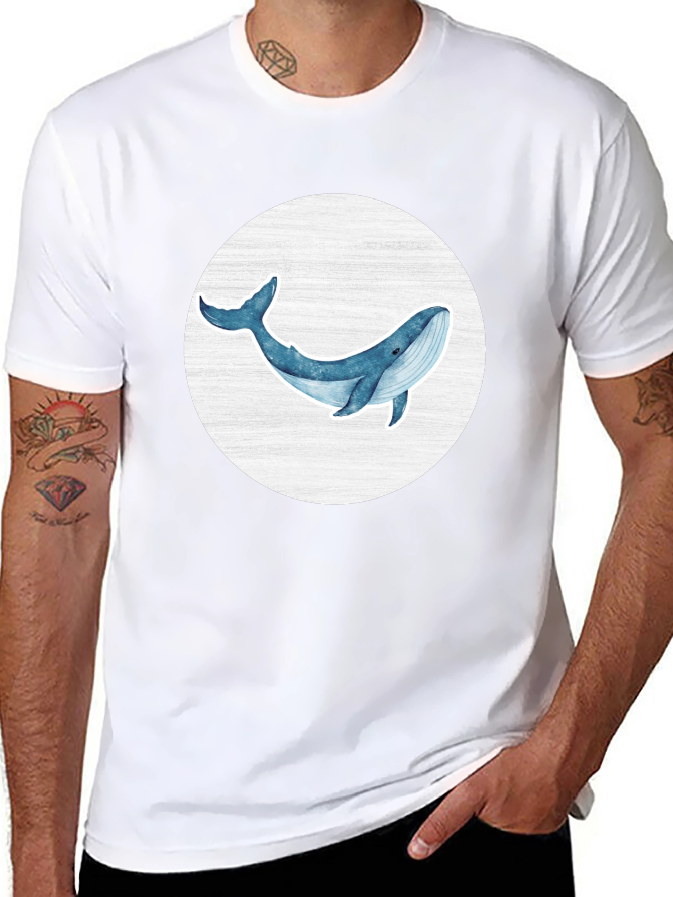 Blue Whale Graphic Tee - Ocean Lover Shirt