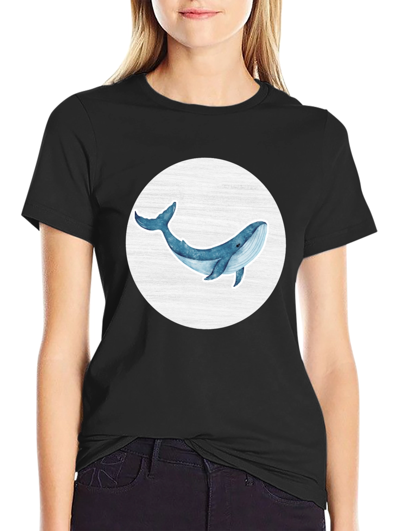 Blue Whale Graphic Tee - Ocean Lover Shirt