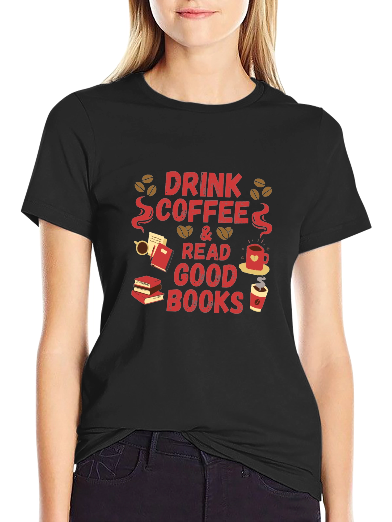 Drink Coffee and Read Good Books T-Shirt