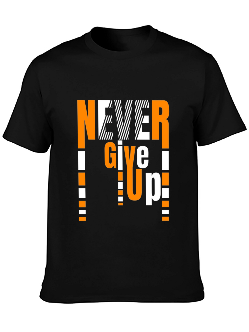Never Give Up Graphic Print T-Shirt
