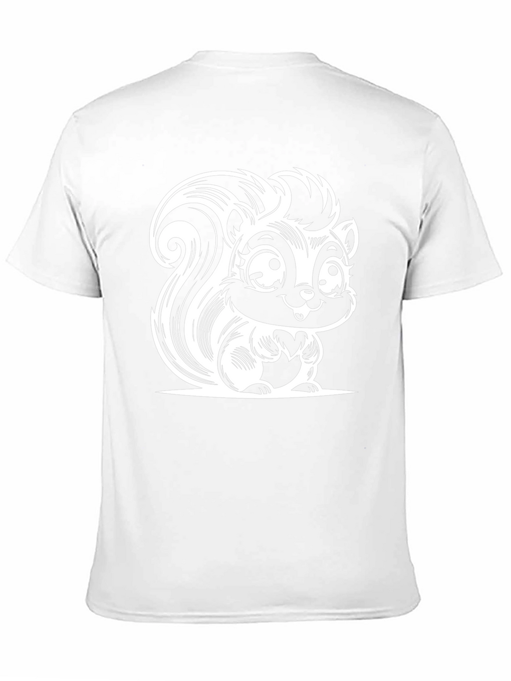 Cartoon Skunk Graphic Tee - Black Cotton T-Shirt