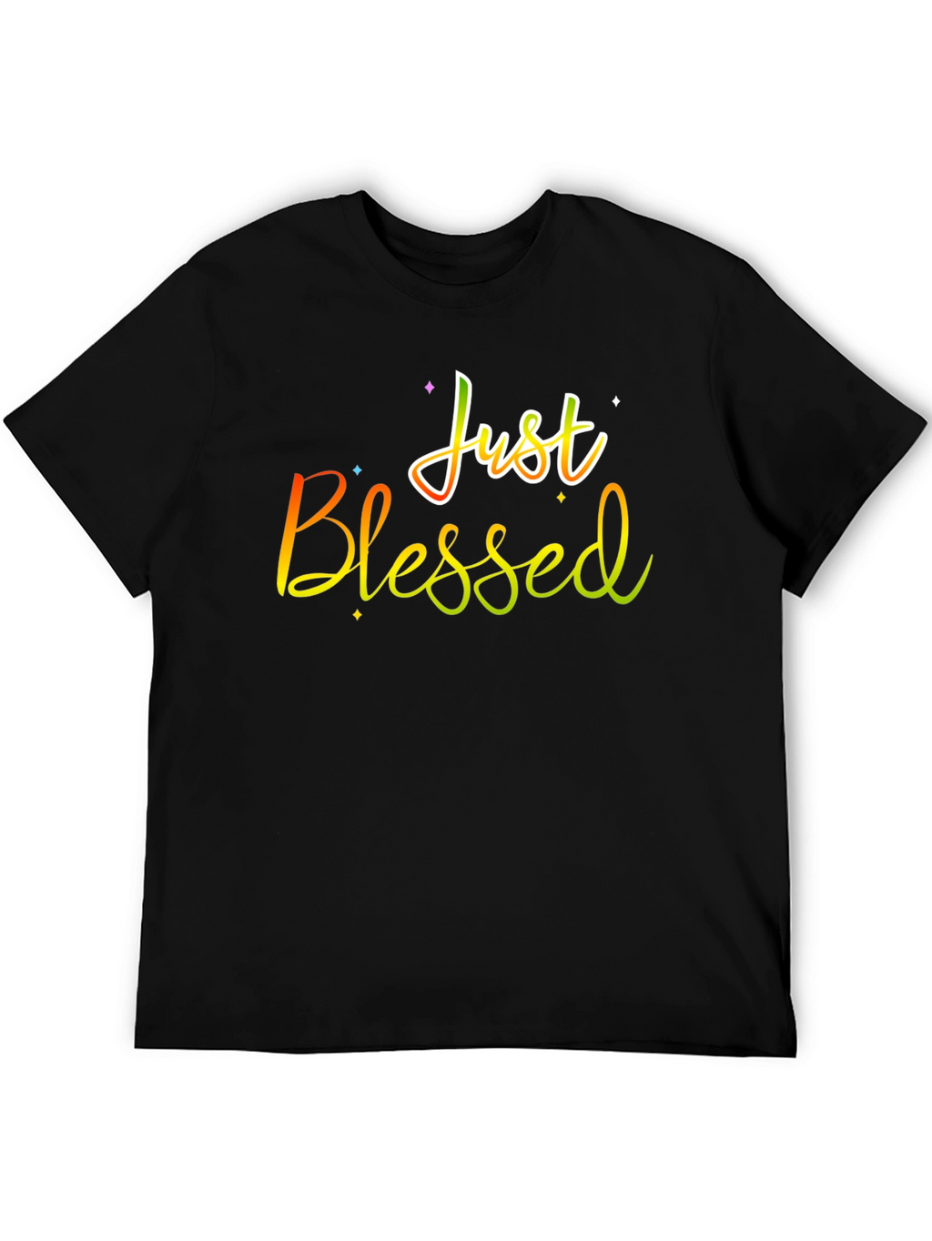 Just Blessed Graphic T-Shirt Black Cotton Tee