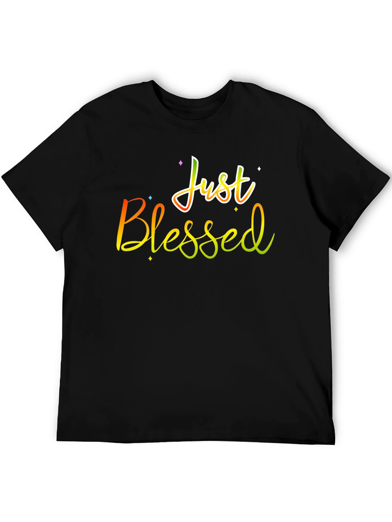 Just Blessed Graphic T-Shirt Black Cotton Tee