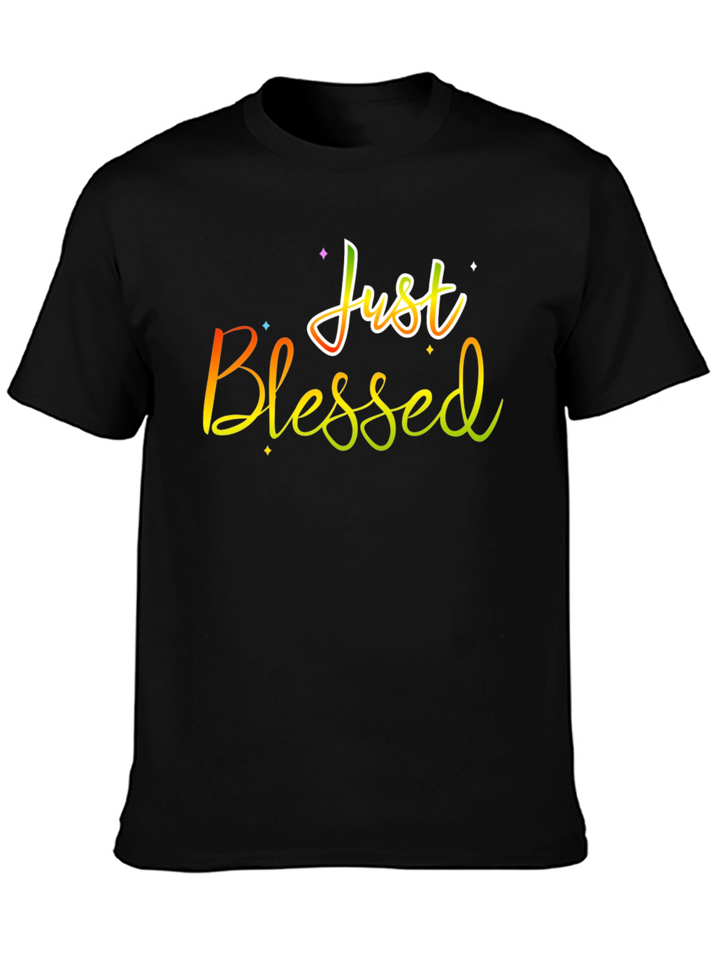 Just Blessed Graphic T-Shirt Black Cotton Tee