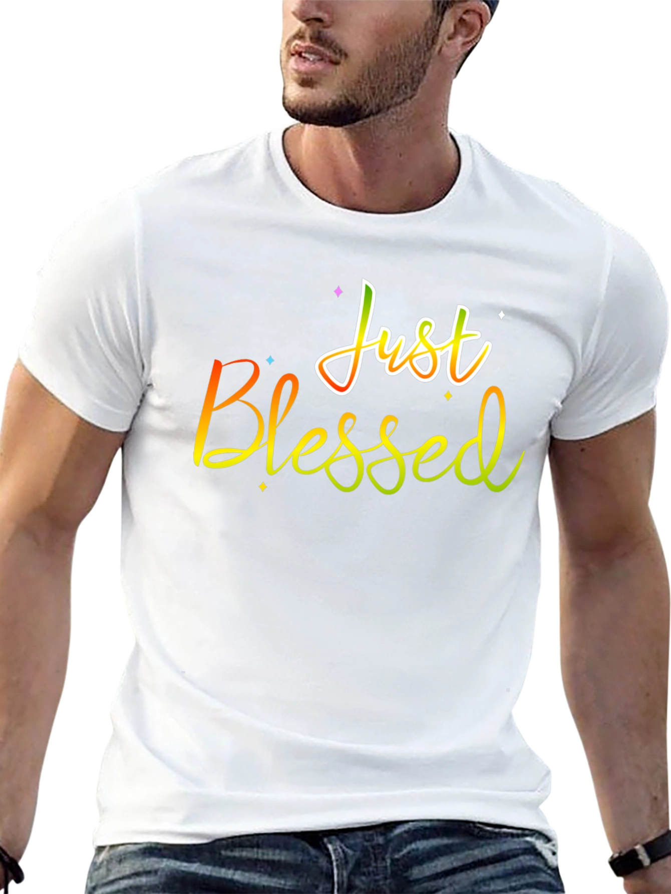 Just Blessed Graphic T-Shirt Black Cotton Tee
