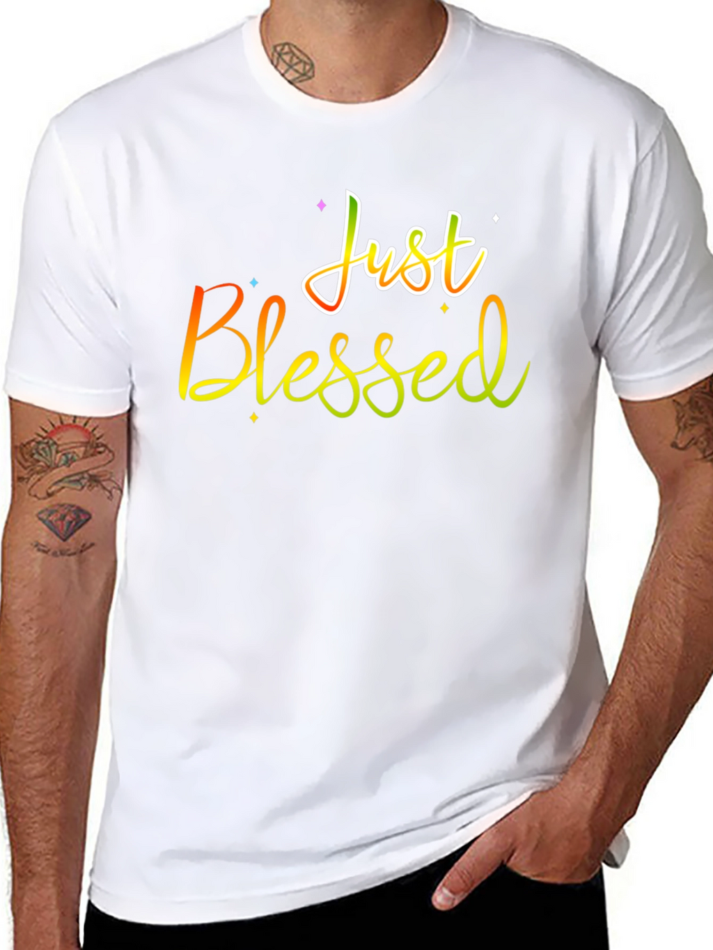 Just Blessed Graphic T-Shirt Black Cotton Tee
