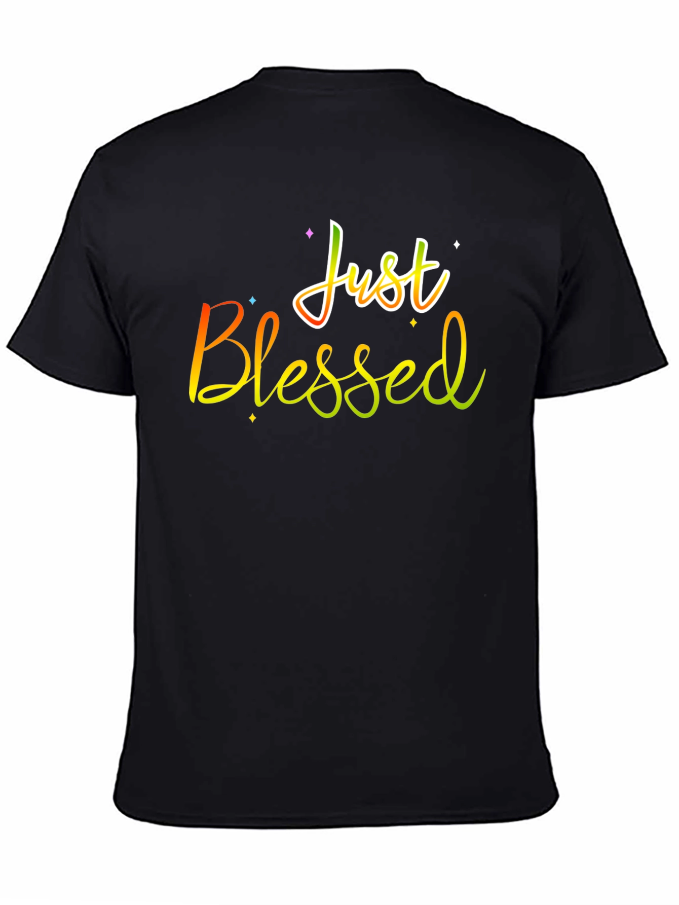 Just Blessed Graphic T-Shirt Black Cotton Tee