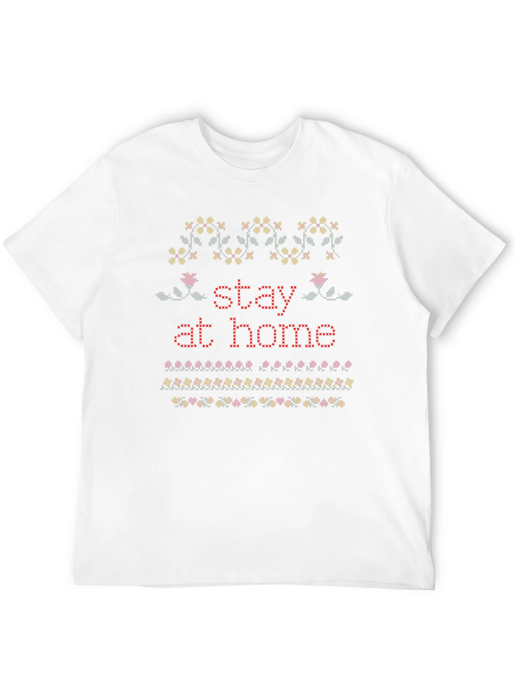 Stay at Home Knit Pattern T-Shirt - Black