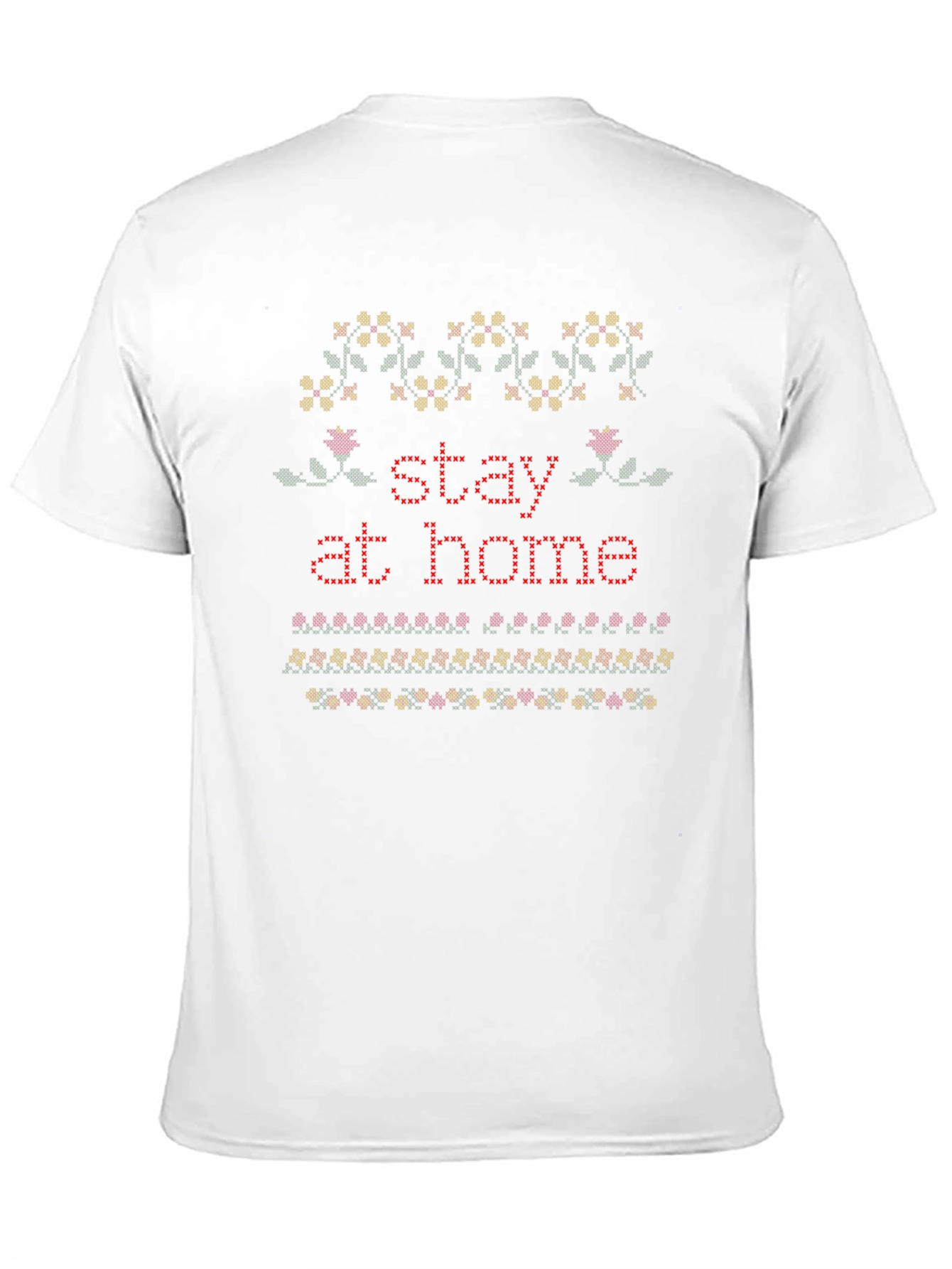 Stay at Home Knit Pattern T-Shirt - Black