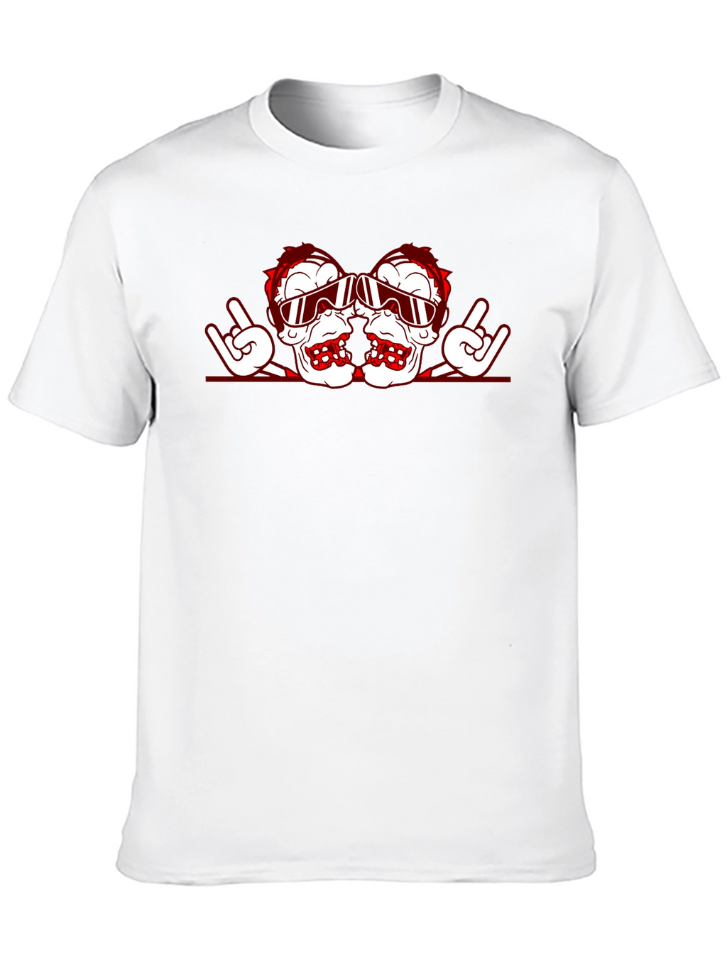 Rock On Ski Skull Graphic Tee