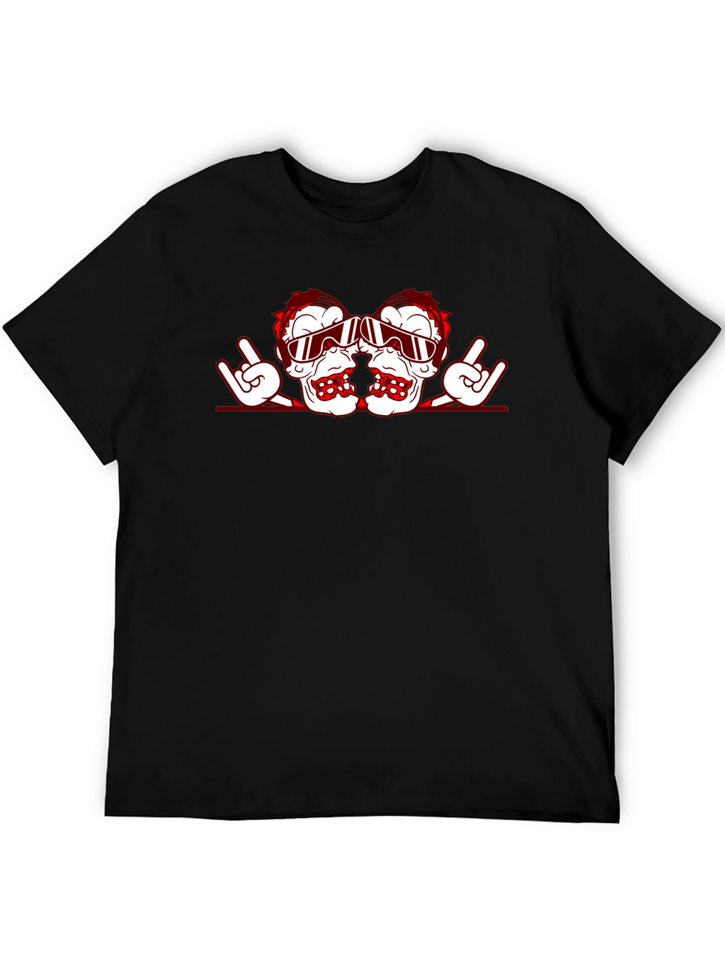 Rock On Ski Skull Graphic Tee
