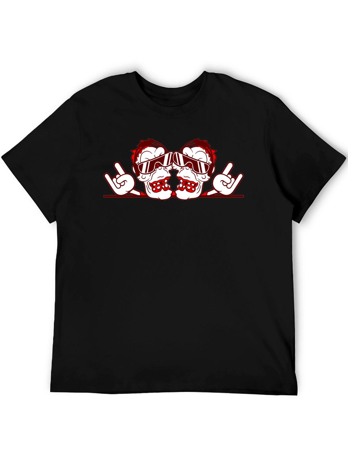Rock On Ski Skull Graphic Tee