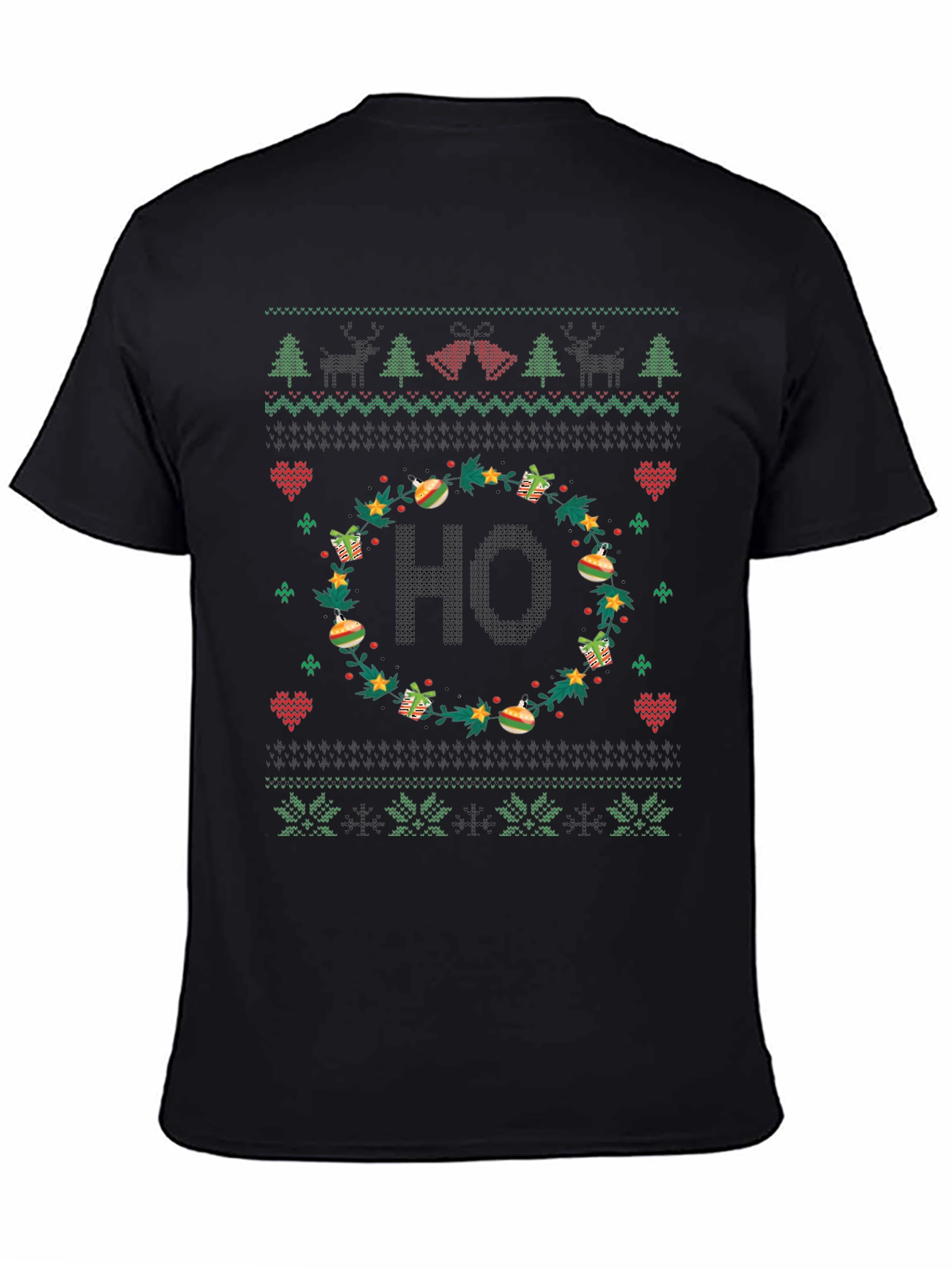 Festive HO Christmas Sweater Pattern T-Shirt