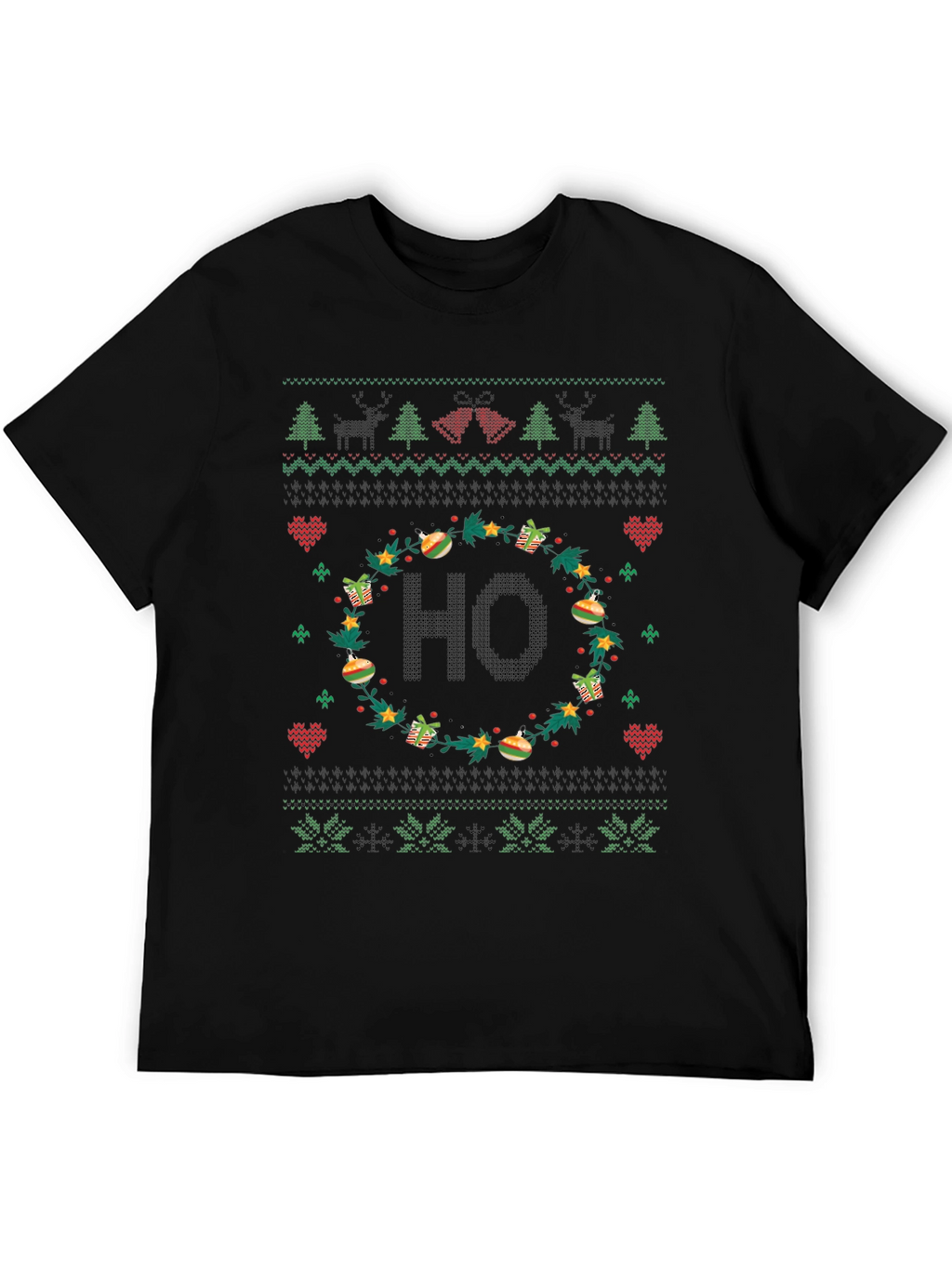 Festive HO Christmas Sweater Pattern T-Shirt