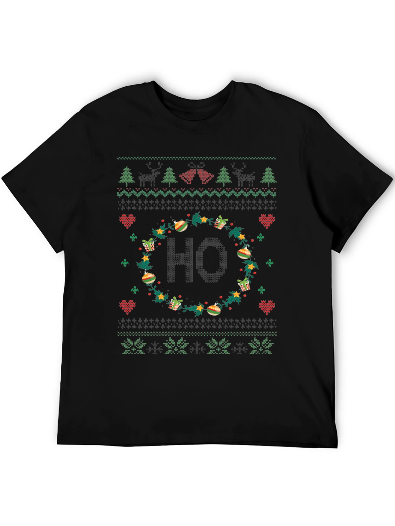 Festive HO Christmas Sweater Pattern T-Shirt