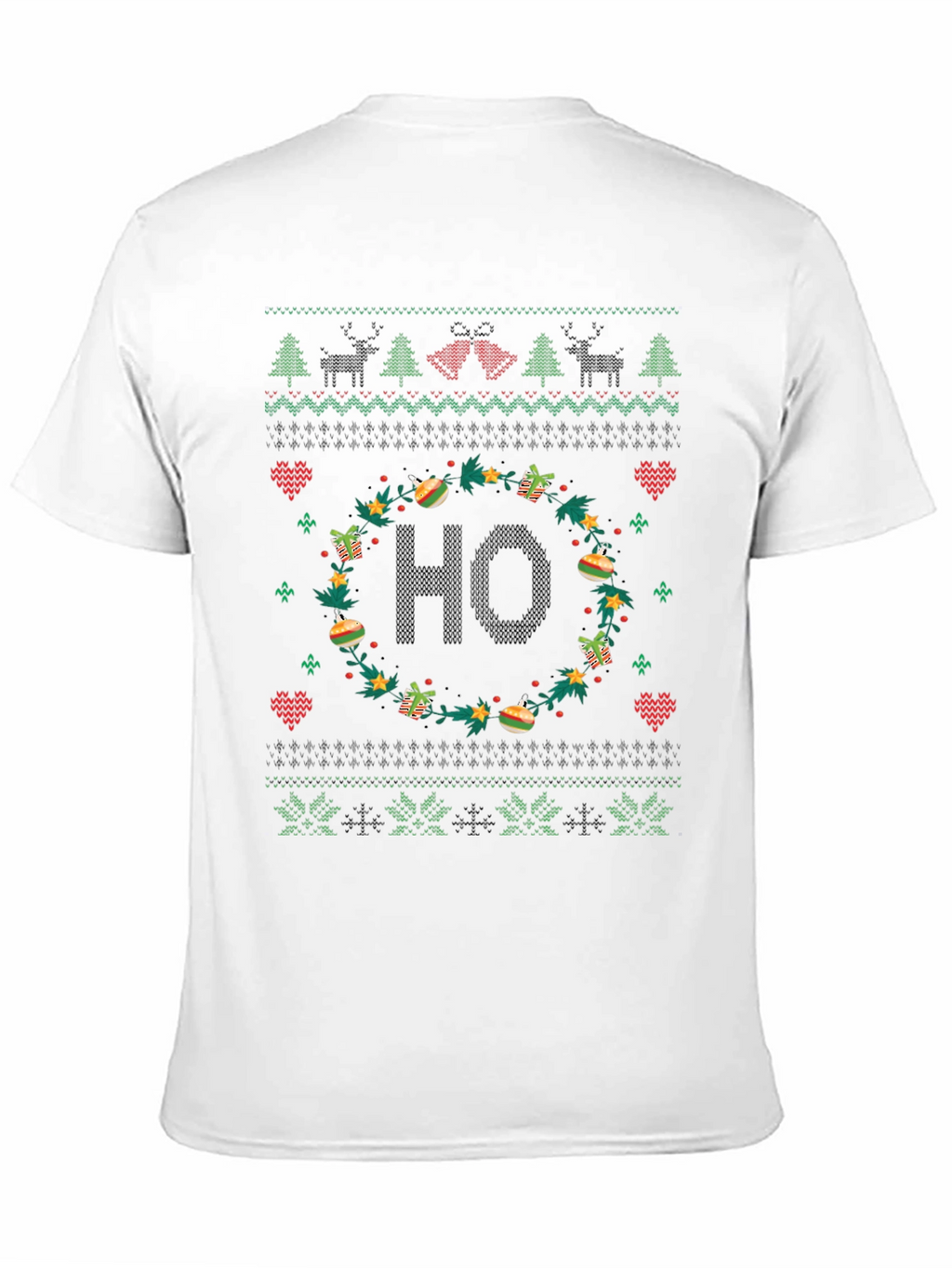 Festive HO Christmas Sweater Pattern T-Shirt