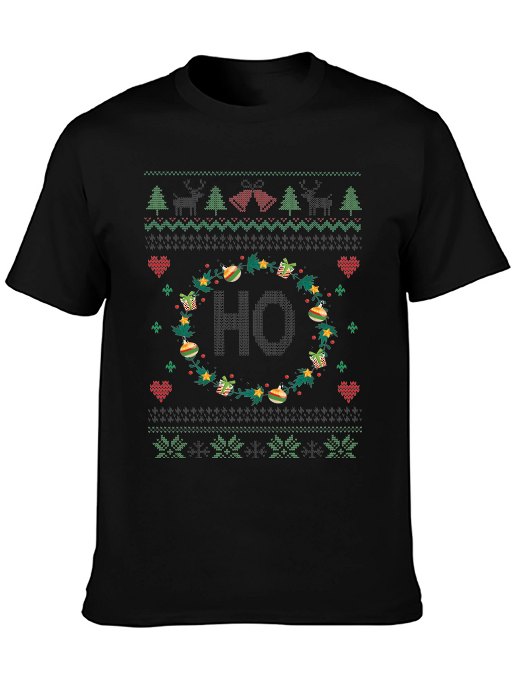 Festive HO Christmas Sweater Pattern T-Shirt