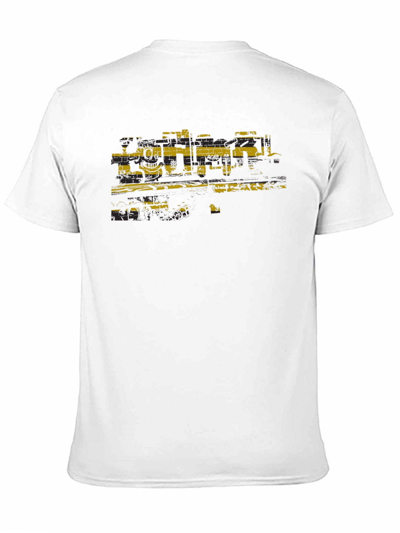 Distressed Graphic Print Black Crew Neck Tee