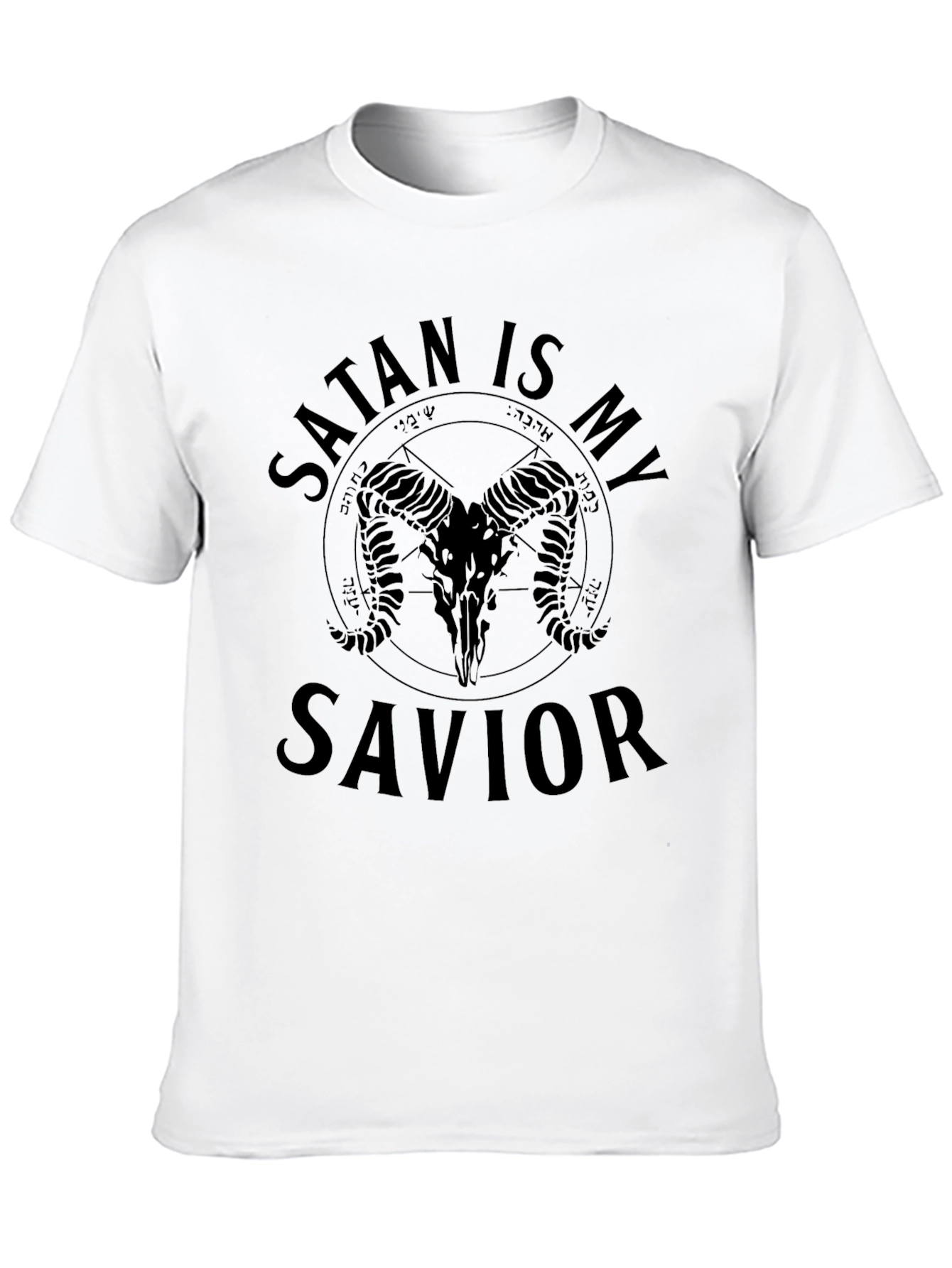 Satan Is My Savior Graphic Tee - Black