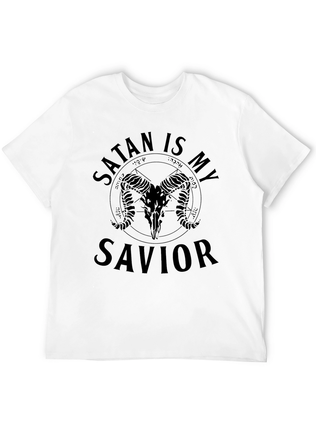 Satan Is My Savior Graphic Tee - Black