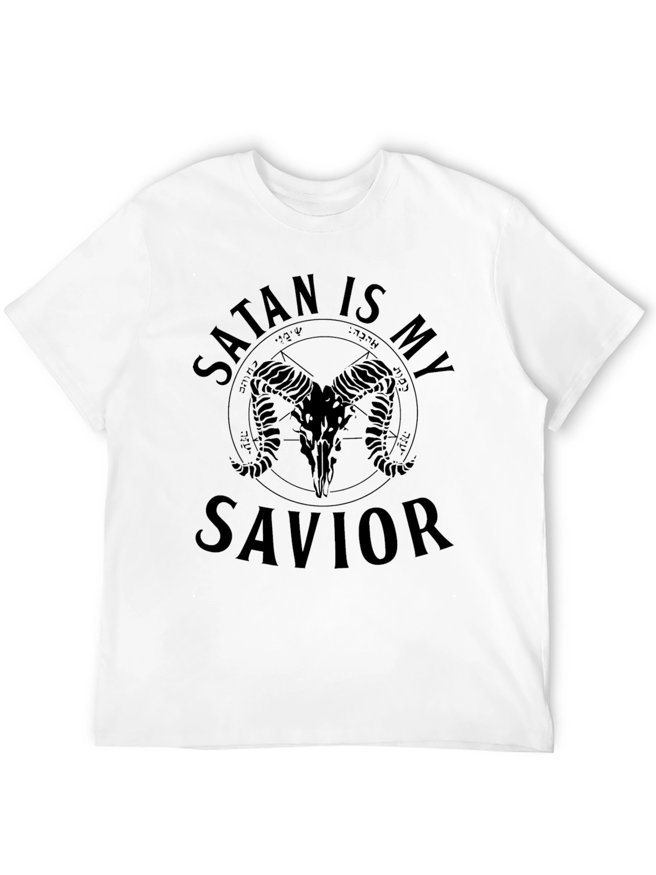 Satan Is My Savior Graphic Tee - Black