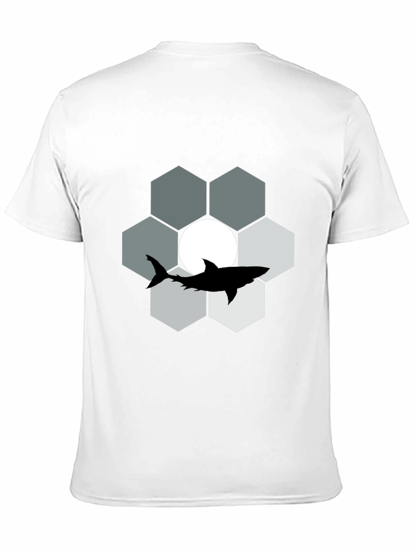 Shark Hexagon Graphic T-Shirt - Cool Design