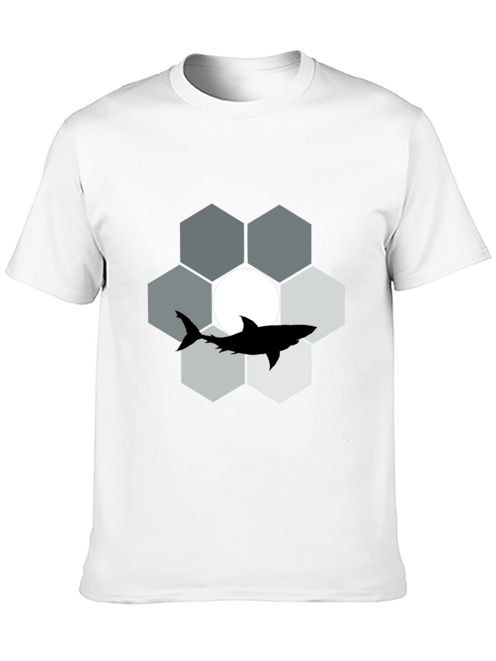 Shark Hexagon Graphic T-Shirt - Cool Design