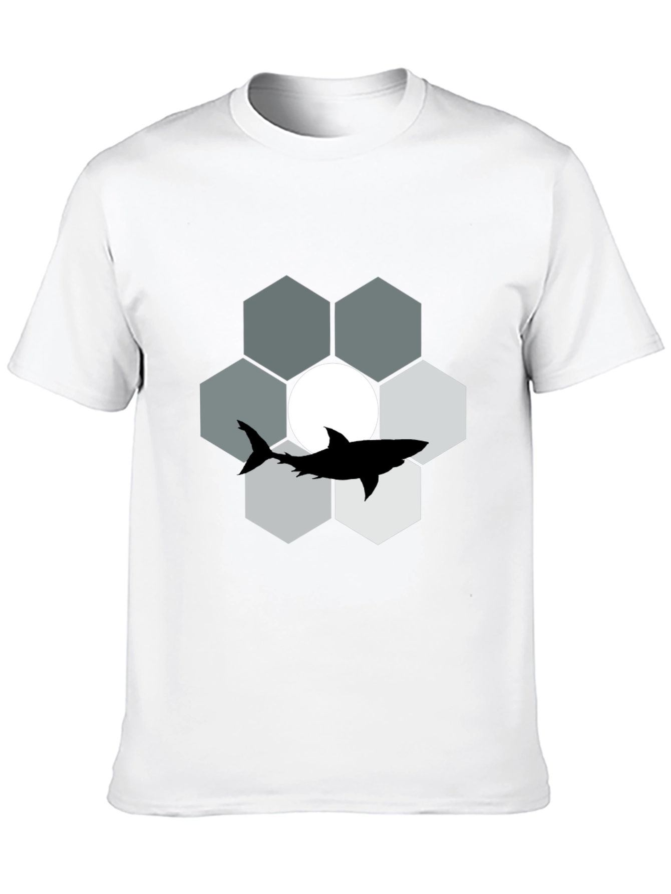 Shark Hexagon Graphic T-Shirt - Cool Design