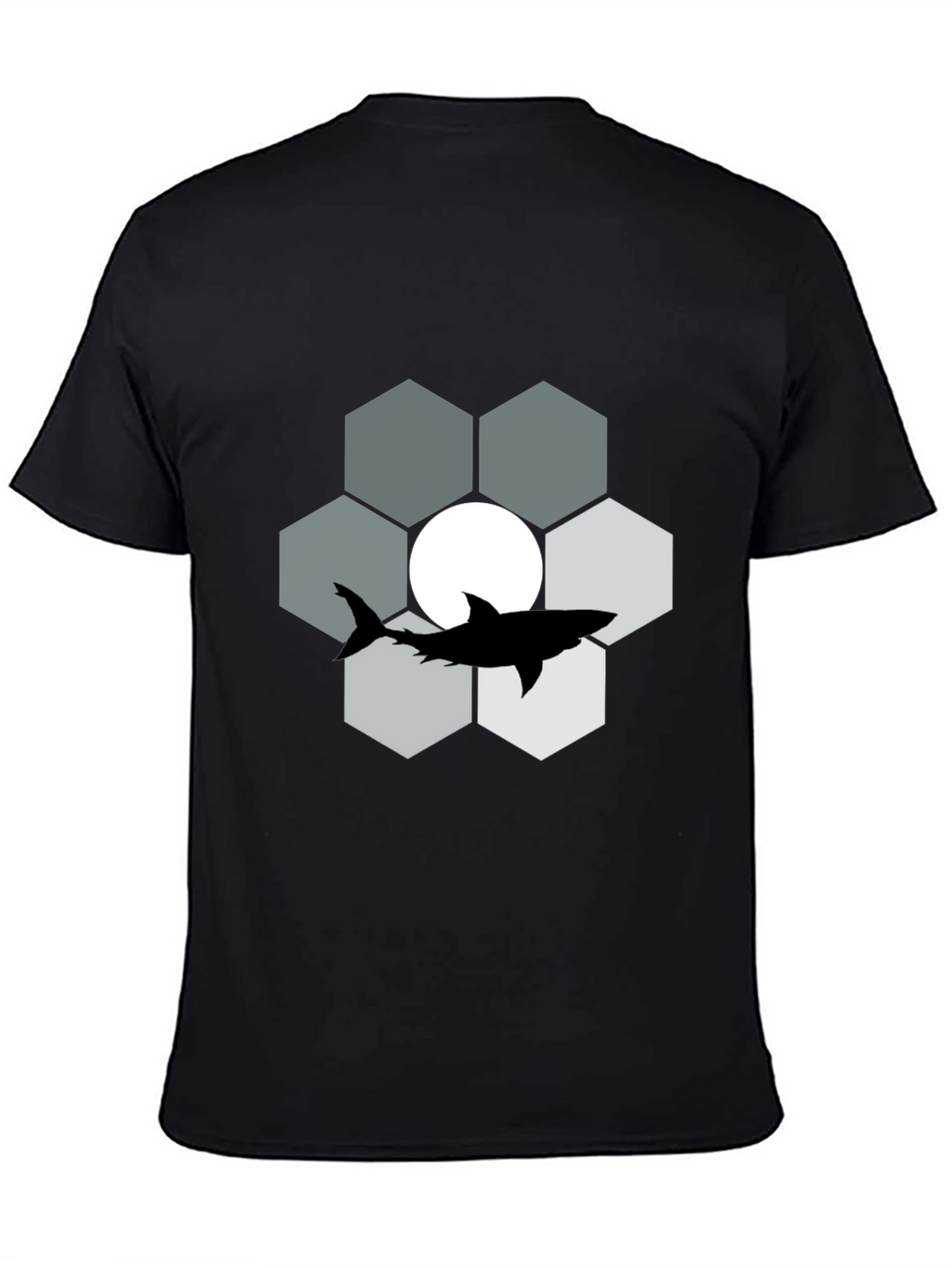 Shark Hexagon Graphic T-Shirt - Cool Design