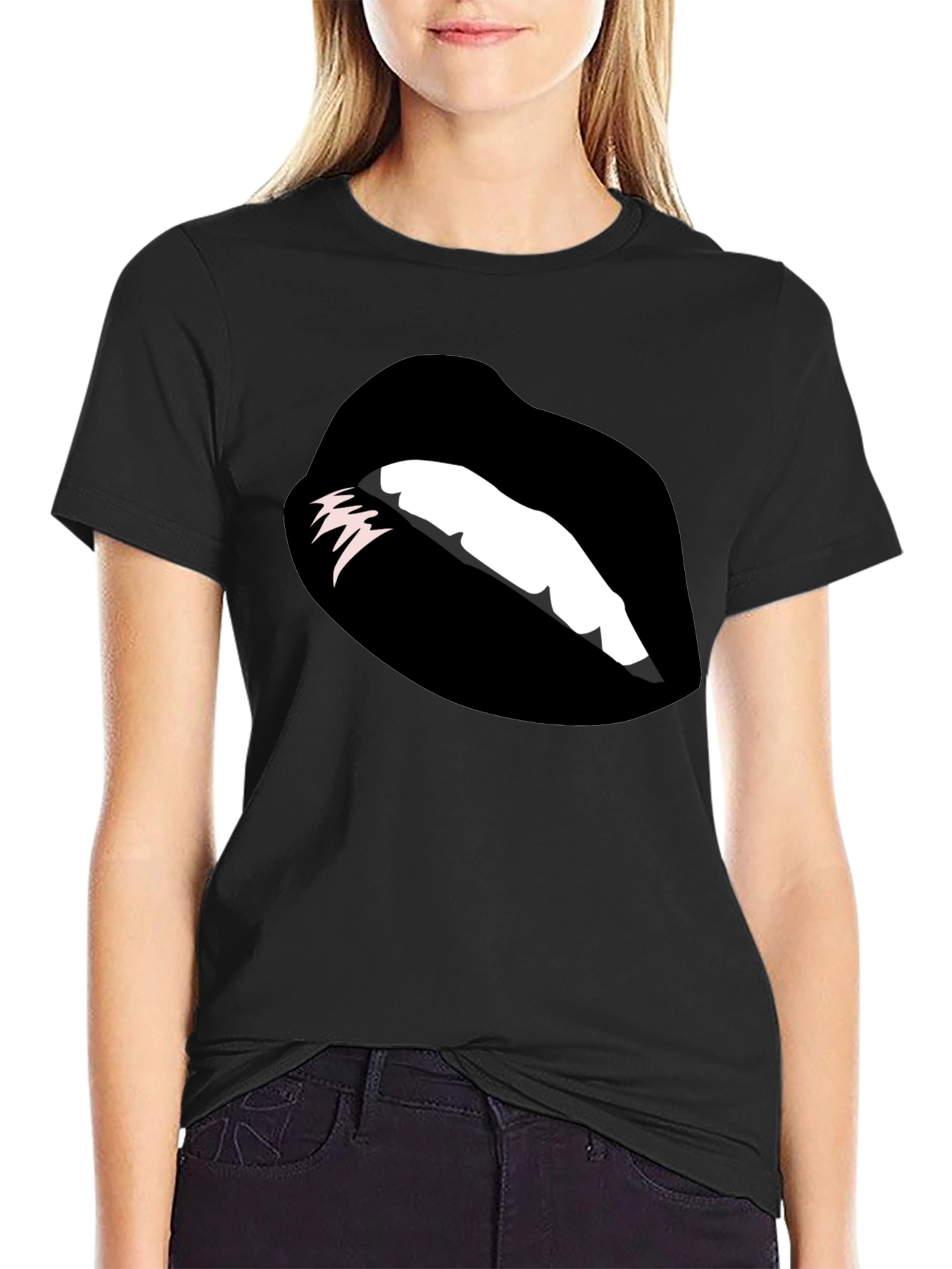 Graphic Lips Black T-Shirt