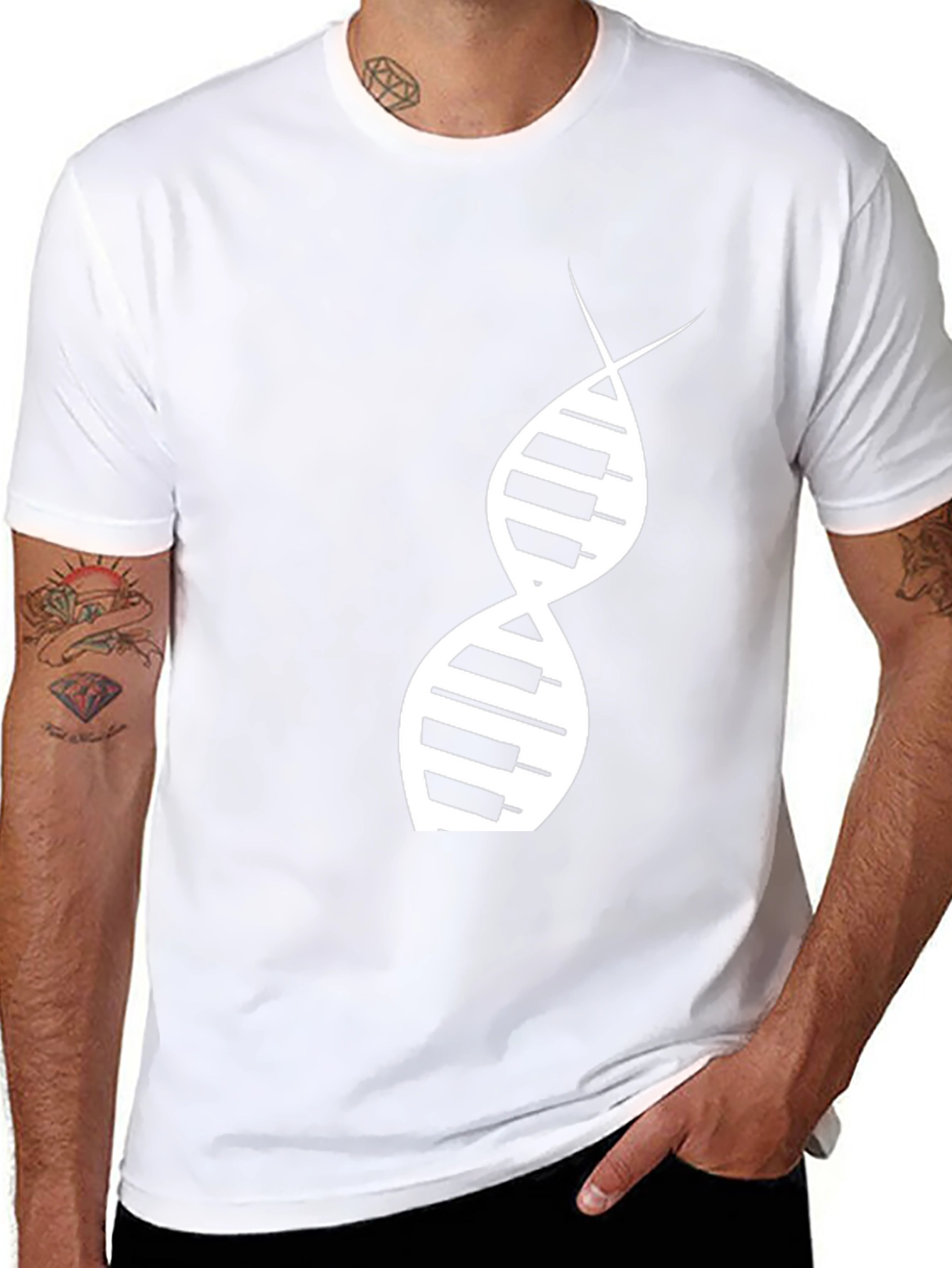Music DNA Graphic Tee - Black Cotton T-Shirt