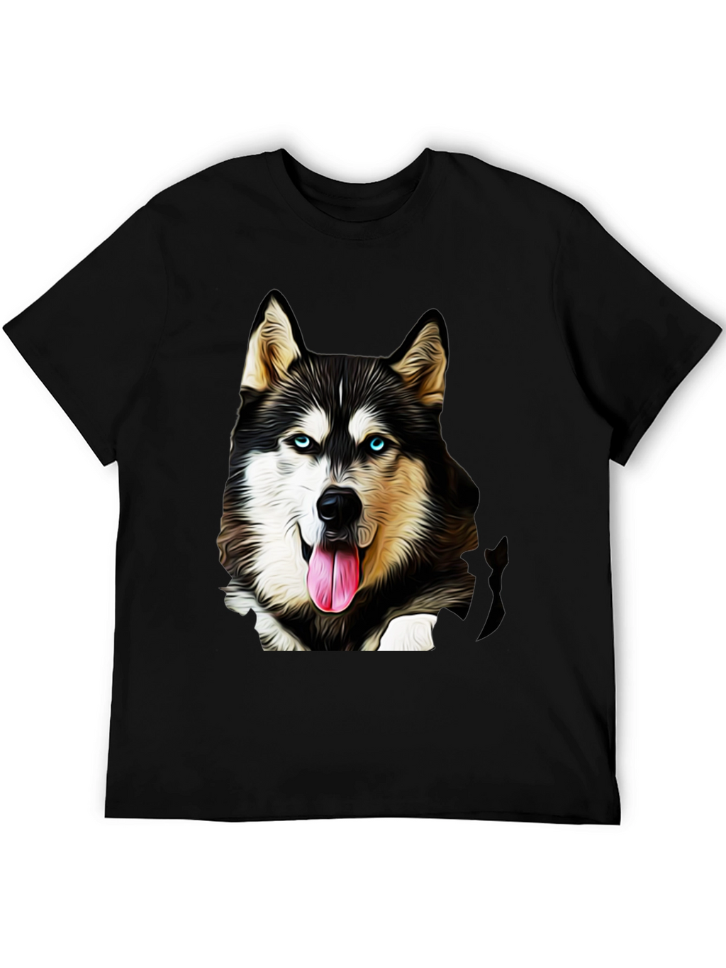 Husky Dog Graphic Tee - Black T-Shirt