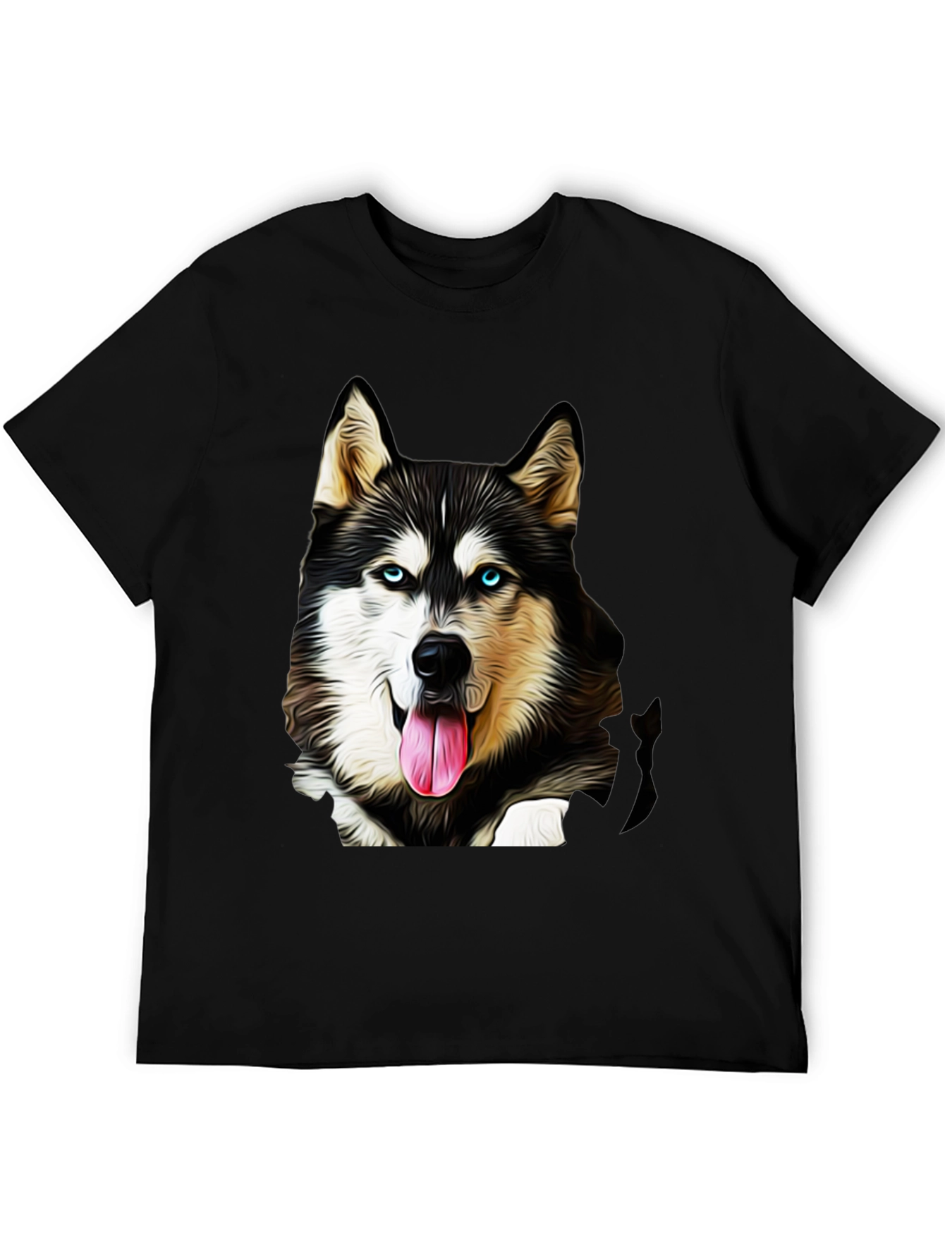 Husky Dog Graphic Tee - Black T-Shirt
