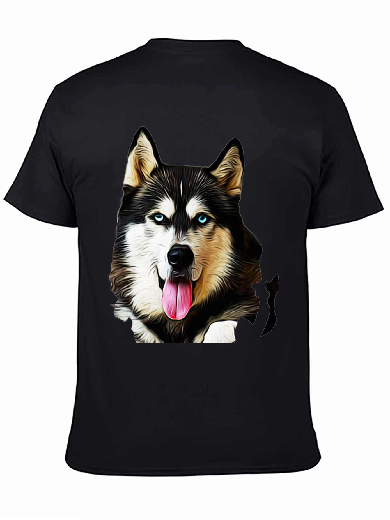 Husky Dog Graphic Tee - Black T-Shirt