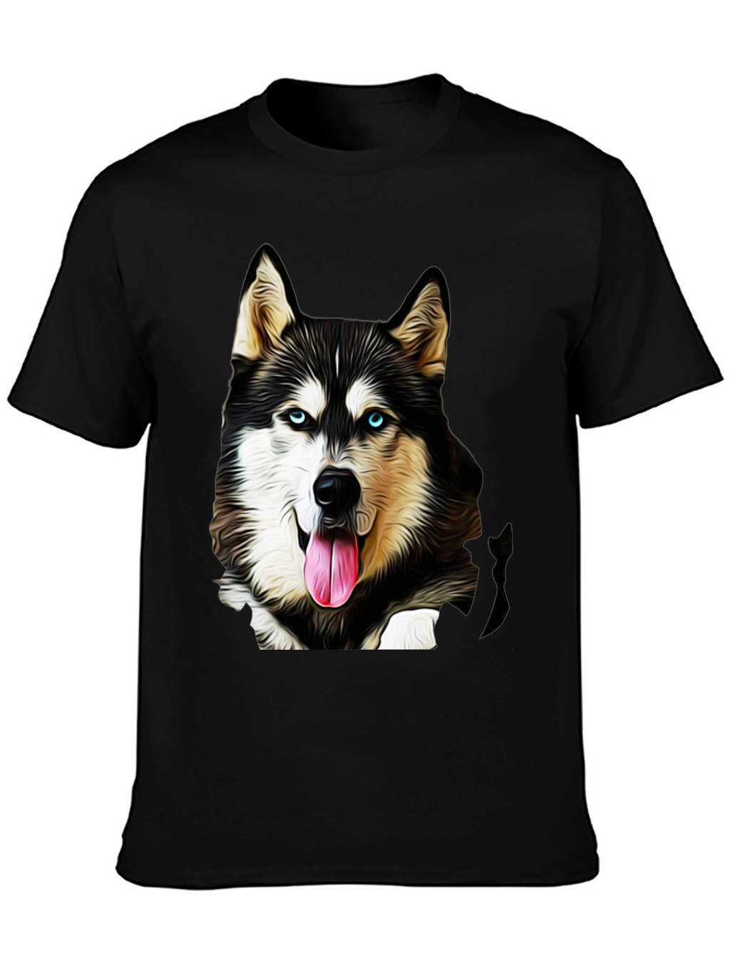 Husky Dog Graphic Tee - Black T-Shirt