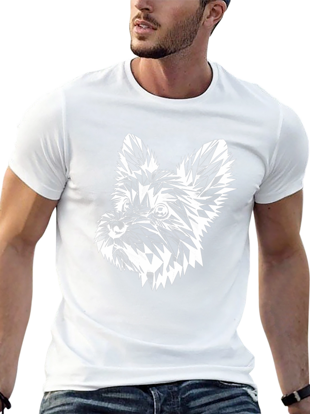 Abstract Dog Graphic Tee - Stylish Black T-Shirt