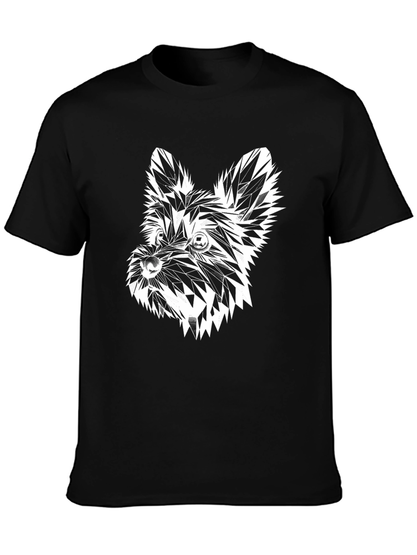 Abstract Dog Graphic Tee - Stylish Black T-Shirt