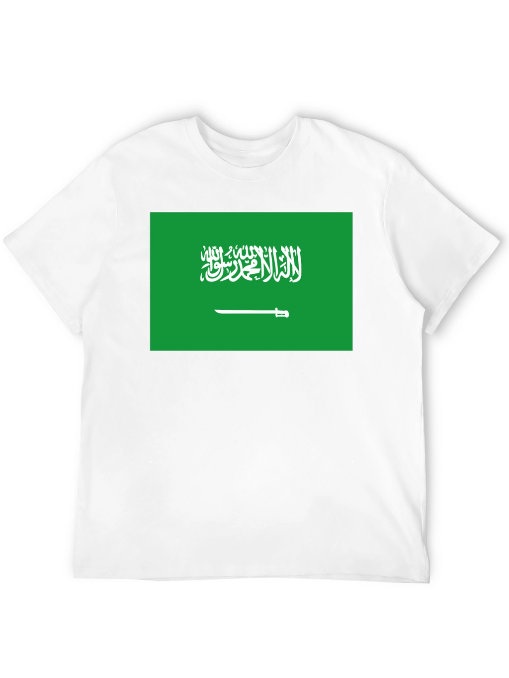 Saudi Arabia Flag T-Shirt - Black Crew Neck Tee