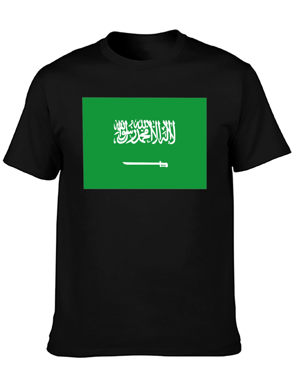 Saudi Arabia Flag T-Shirt - Black Crew Neck Tee