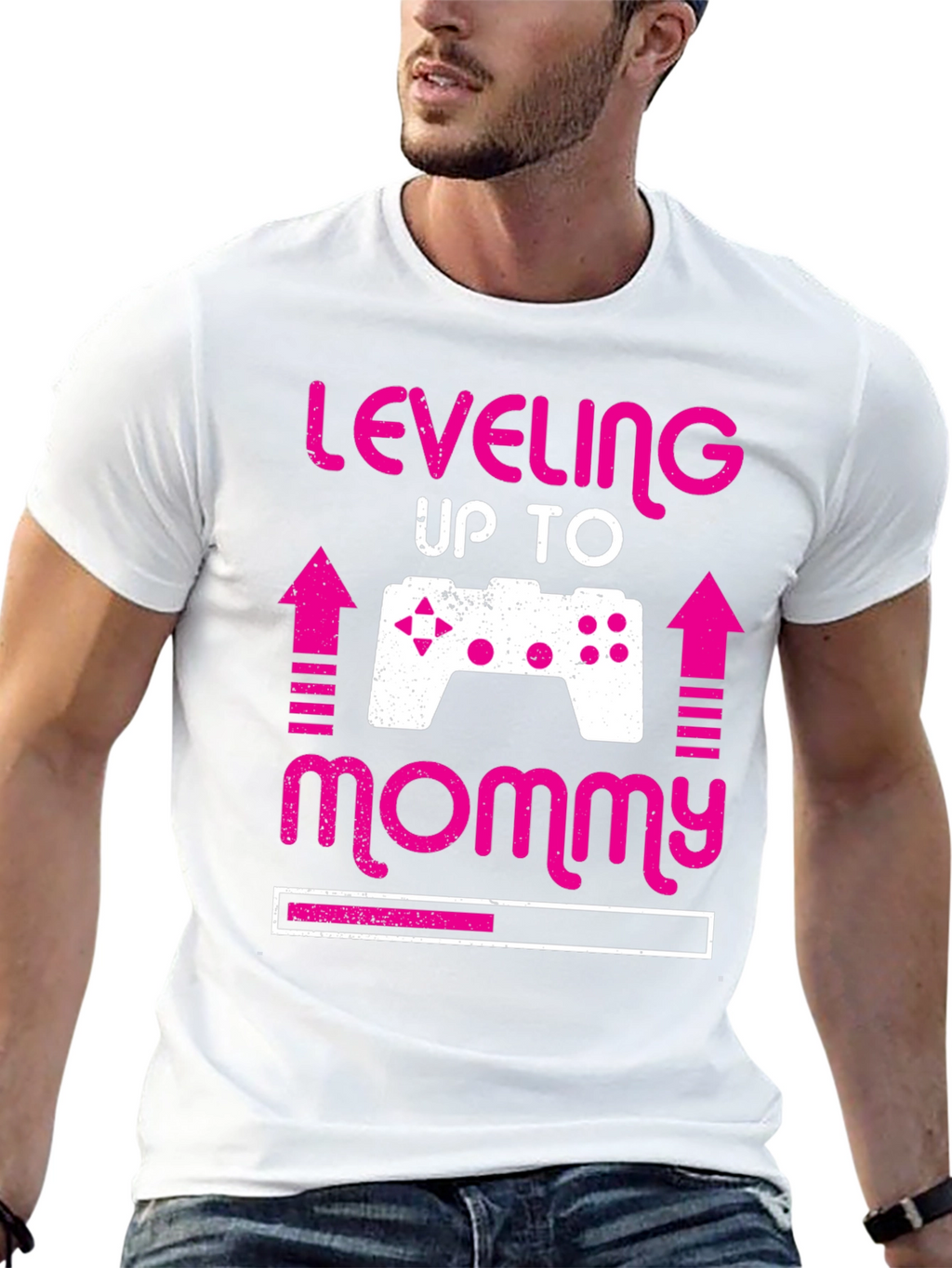 Leveling Up to Mommy Gamer Pregnancy Announcement Tee