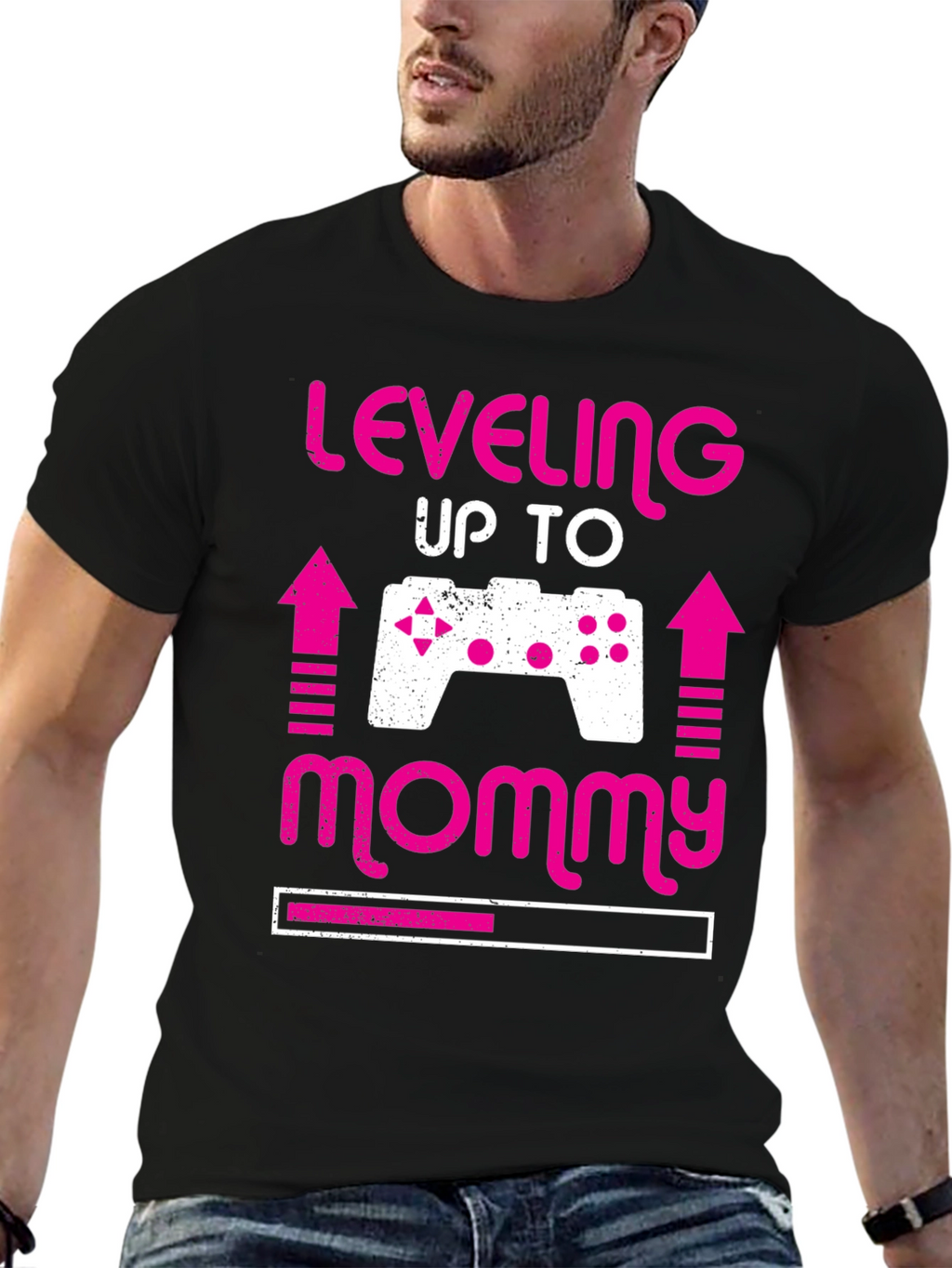 Leveling Up to Mommy Gamer Pregnancy Announcement Tee