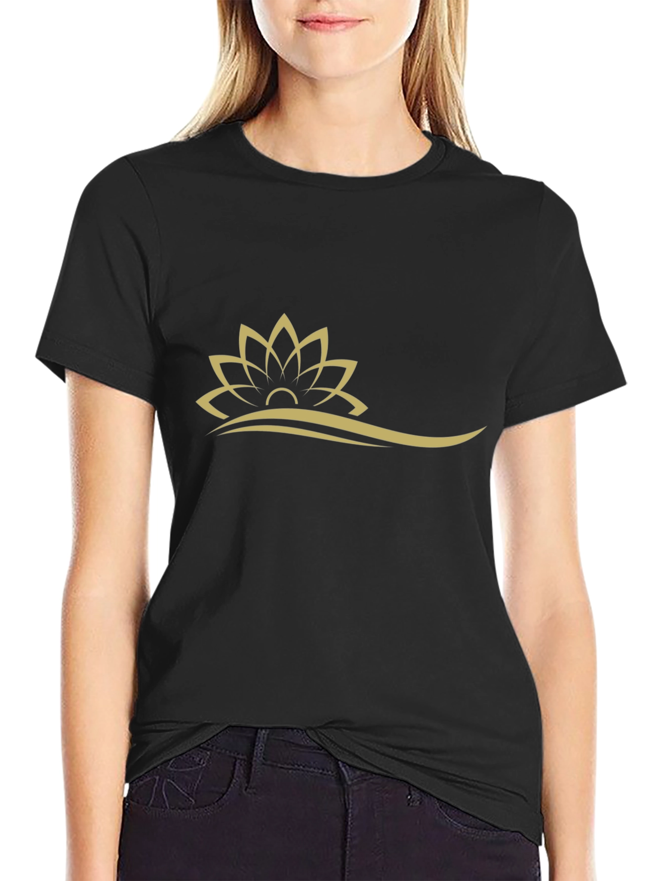 Lotus Flower Graphic Tee - Mens Black T-Shirt