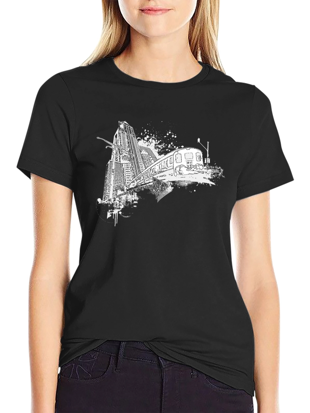 Urban Train Graphic Tee - Black
