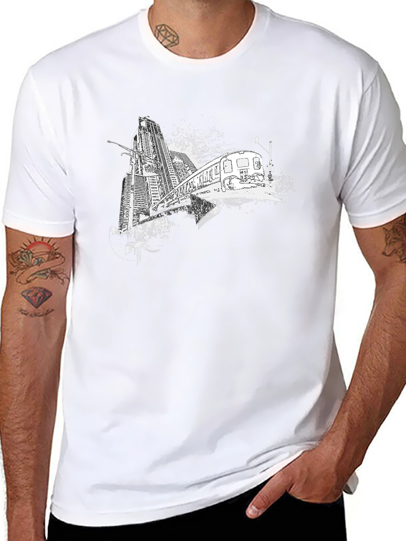 Urban Train Graphic Tee - Black