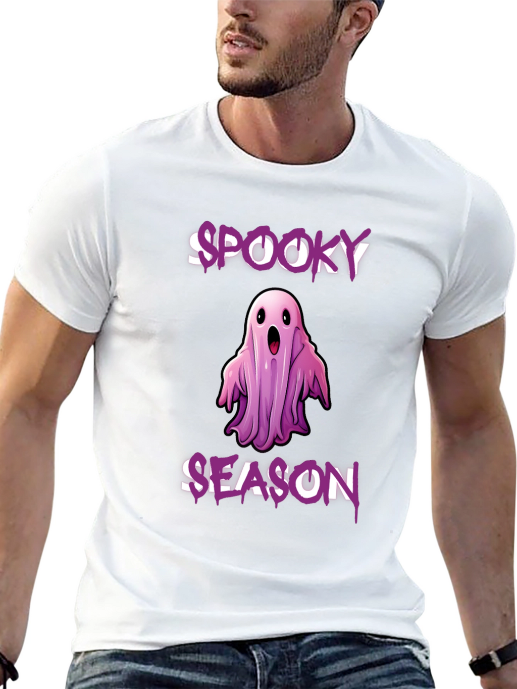 Spooky Season Ghost Graphic T-Shirt - Halloween Apparel