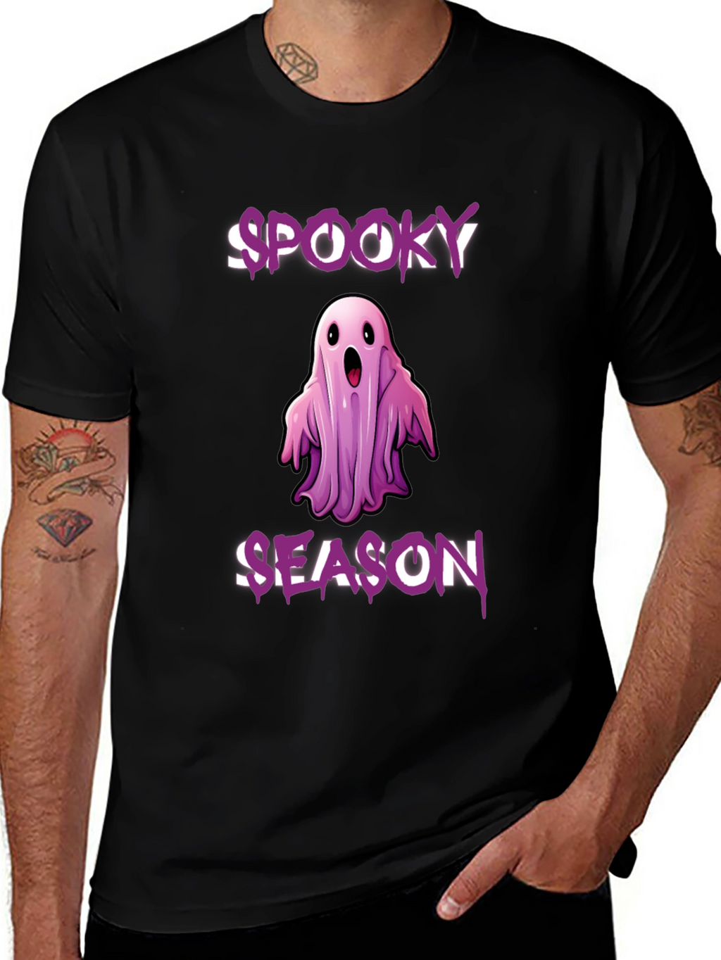 Spooky Season Ghost Graphic T-Shirt - Halloween Apparel