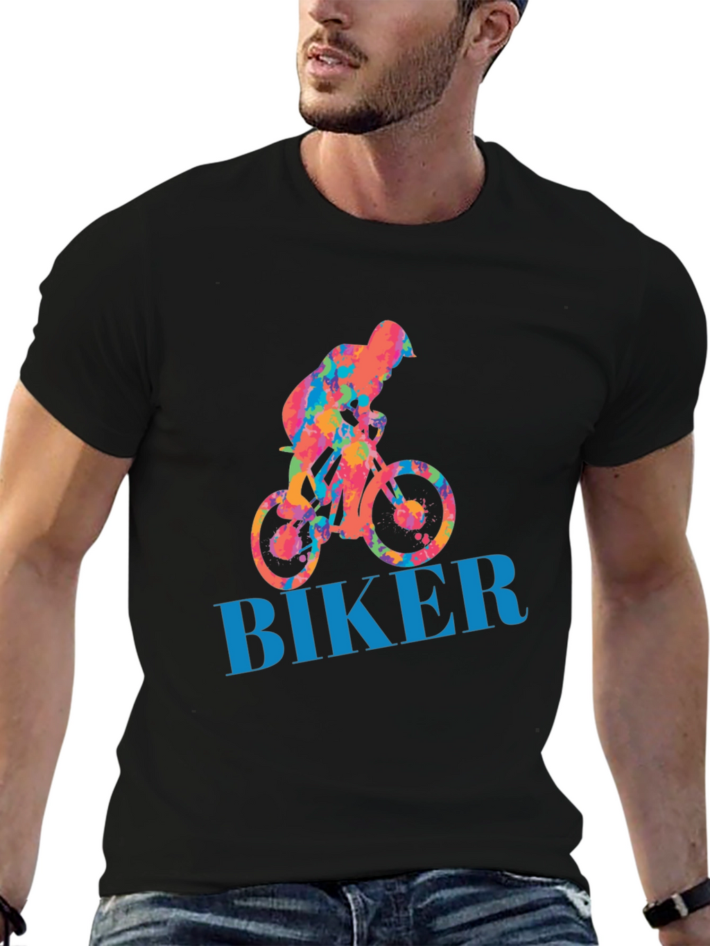 Biker Graphic T-Shirt - Stylish Cycling Design