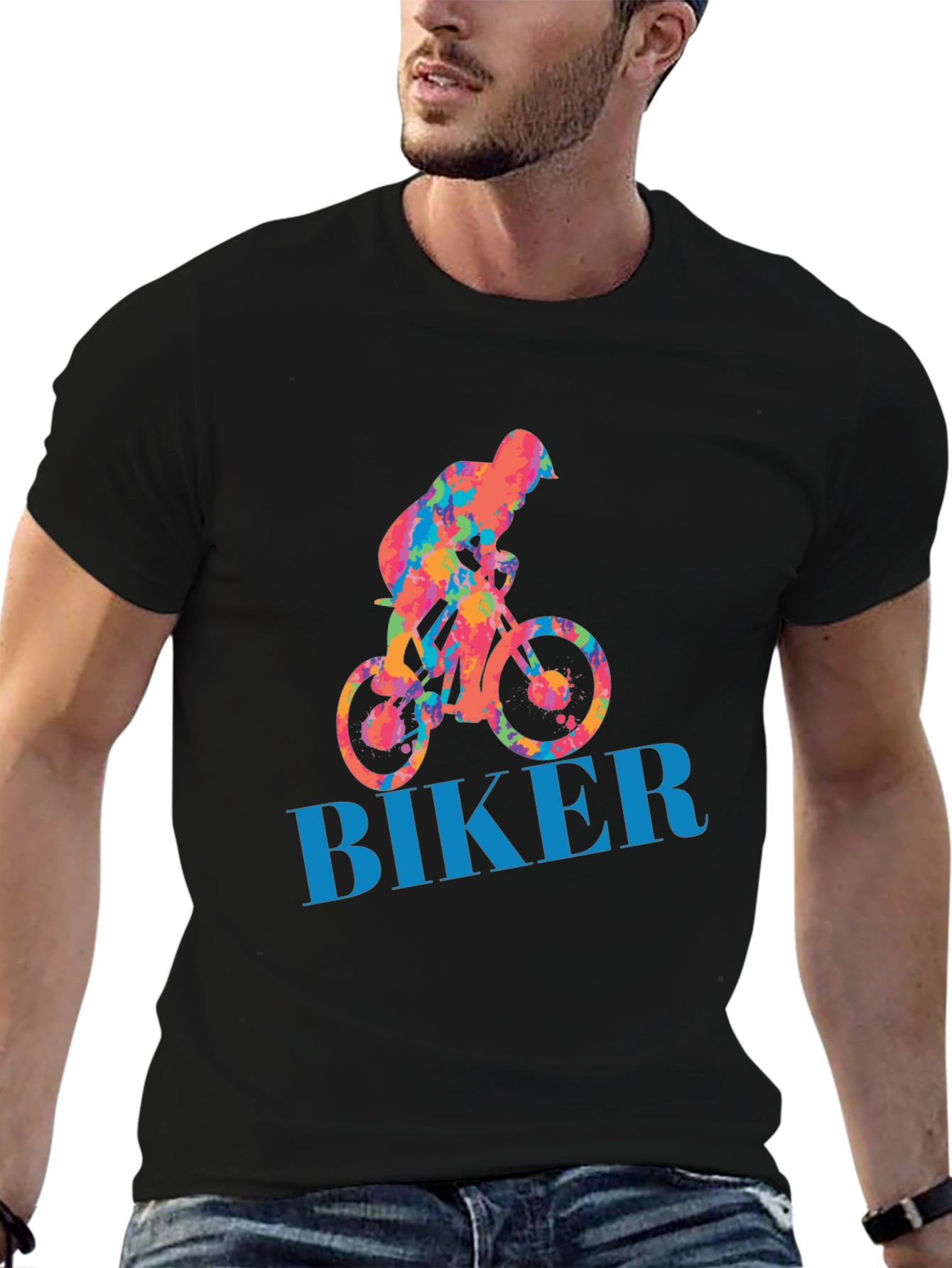 Biker Graphic T-Shirt - Stylish Cycling Design